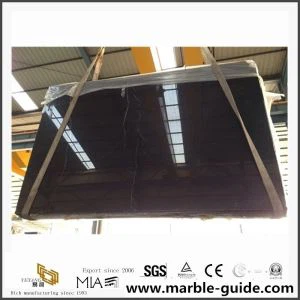 พื้นหินอ่อนจีน Nero Nero Marquina กับกระเบื้องห้องน้ำสีดำสีดำ